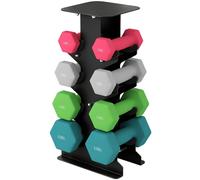 SPORTNOW Hex Dumbbells Set with Dumbbell Rack, 1kg, 2kg, 3kg, 4kg Set SPORTNOW Multicolor