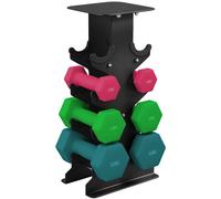 Sportnow Hex Dumbbells Set With Dumbbell Rack, 2 X 1Kg, 2 X 3Kg, 2 X 5Kg Multi