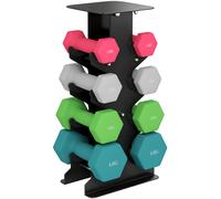 SPORTNOW Hex Dumbbells Set with Dumbbell Rack, Hand Weights for Home Gym Strength Training, 2 x 1kg, 2 x 2kg, 2 x 3kg, 2 x 4kg