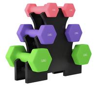 SPORTNOW Hex Dumbbells Set with Dumbbell Rack, Hand Weights for Strength Training Weight Lifting, 2 x 1kg, 2 x 2kg, 2 x 3kg