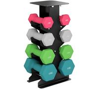 SPORTNOW Hex Dumbbells Set with Dumbbell Rack Non Slip for Weight Lifting