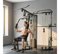 SPORTNOW Home Gym Smith Machine with 65kg Weight Stack, Black
