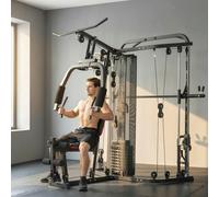 SPORTNOW Home Gym Smith Machine with 65kg Weight Stack - Multi-Exercise Gym Station - 1 - 220L x 210W x 215H cm