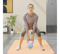 SPORTNOW Soft Kettlebell, 4kg Kettle Bell with Non-Slip Handle for Home Gym Weight Lifting and Strength Training, Light Blue and Grey