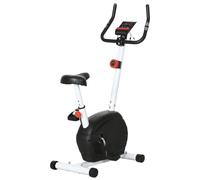 SPORTNOW Exercise Bike, Quiet Stationary Bike with 8-Level Magnetic Resistance, Heart-Rate Sensor, Adjustable Seat, Wheels and LCD Monitor, for Home Gym Workout, White