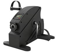 SPORTNOW Mini Exercise Bike with Stepless Adjustable Resistance, Black | Sit Down Pedal Exerciser, Portable Under Desk Bike, LCD Display, 4-Level Pedal Straps, Home Gym Office Workout