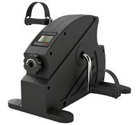 SPORTNOW Mini Exercise Bike with Stepless Adjustable Resistance, LCD Display and 4-Level Pedal Straps for Home Workout, Black