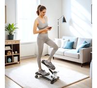 SPORTNOW Mini Stepper, Compact Step Machine Exerciser for Home Workout with LCD Monitor and Non-Slip Pedals, White White