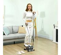 Sportnow Mini Stepper, Compact Step Machine Exerciser With Resistance Bands In Grey Grey