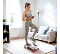 Sportnow Mini Stepper Machine With Lcd Monitor And Non-slip Pedals, Grey, Grey