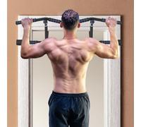 SPORTNOW Multi-Grip Pull Up Bar, Chin Up Bar Doorway with Non-Slip Grips, Black