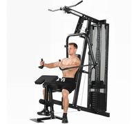 SPORTNOW Multi Gym with Adjustable Seat & Back, 45kg Weight Stack in Black SPORTNOW Black