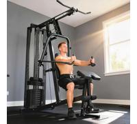 SPORTNOW Multi Gym with Adjustable Seat & Back, 45kg Weight Stack in Black SPORTNOW Black
