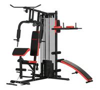 SPORTNOW Multi Gym Workout Station All-in-One Home Gym Equipment with 65kg Weight Stack, Sit Up Bench, Push Up Stand, Dip Station, for Home Gym Full Body Strength Training