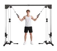 SPORTNOW Cable Crossover Machine for Full Body Strength Training, Black