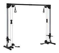 SPORTNOW Multi Home Gyms with Cable Pulley System, Cable Crossover Machine with 4 Handles for Full Body Strength Training, Power Rack for Home Workout, Black Black