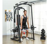 SPORTNOW Multigym, Smith Machine Power Cage for Home Gym, Weight Lifting in Black SPORTNOW Black