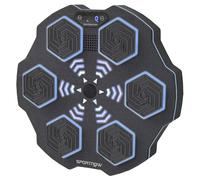 SPORTNOW Music Boxing Machine, Punching Pad Wall Mounted with 9 Speeds & Modes, LED Lights, Smart Bluetooth Boxing Machine for Adults, Black