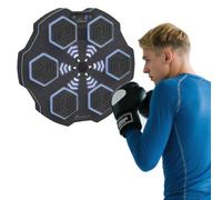 SPORTNOW Music Boxing Machine, Smart Bluetooth Boxing Machine Wall Mounted with 9 Speeds & Modes, LED Lights, Punching Pad for Adults, Black