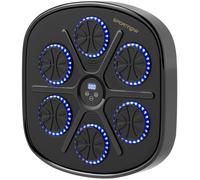 SPORTNOW Music Boxing Machine, Smart Bluetooth Boxing Machine Wall Mounted with 9 Speeds & Modes, LED Lights and Gloves, Punching Pad for Adults, Black