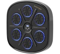 SPORTNOW Music Boxing Machine Smart Bluetooth LED Lights Gloves Black