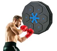SPORTNOW Music Boxing Machine with Bluetooth Connection, LED Light Smart Music Boxing Machine Wall Mounted for Punching Beat Boxing Training Stress Relief Black