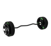 SPORTNOW Olympic EZ Curl Bar with 50kg Weight Plates, Barbell Bar for 5cm Weight Plates, Home Gym Weight Lifting Bar, 120cm, 58kg Aosom UK