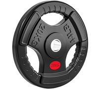 SPORTNOW Olympic Weight Plate, 2"/5cm Weight Disc with Tri-Grips, 20kg Dumbbell Plate for Weightlifting and Strength Training Home Gym Fitness Workout, Black