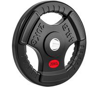 SPORTNOW Olympic Weight Plate, 2"/5cm Weight Disc with Tri-Grips, 20kg Dumbbell Plate for Weightlifting and Strength Training Home Gym Fitness Workout, Black