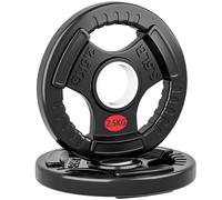 SPORTNOW Olympic Weight Plates, 2"/5cm Weight Disc Pair with Tri-Grips, 2 x 2.5kg Dumbbell Plates for Weightlifting and Strength Training Home Gym Fitness Workout, Black