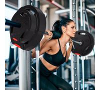 SPORTNOW Olympic Weight Plates Set, Barbell Plates Disc with 2.5cm Holes, for Home Gym, Weight Lifting Strength Training, 2 x 10kg, 2 x 5kg, Black