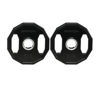 SPORTNOW Olympic Weight Plates Set, Metal and Rubber Bumper Plates Weights Discs with 2"/5cm Holes, for Home Gym Weight Lifting Strength Training, 2 x 5kg, Black