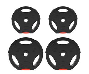 SPORTNOW Olympic Weight Plates Set, with Two 10kg and Two 5kg weights, Black