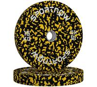 SPORTNOW Olympic Weight Plates With 5cm Holes For Weight Lifting - Yellow 15KG | TJ Hughes