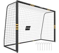 SPORTNOW Portable Football Goal, 10 x 6.5ft, with Ground Stakes, Yellow