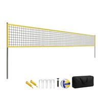 SPORTNOW Portable Volleyball Net Set with Adjustable Height Steel Poles - 950 x 100 x 248 cm - Volleyball Net Set - Black