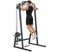 SPORTNOW Power Cage, Multi-Functional Power Rack with Cable Pulley System, Lat Pulldown & Pull Up Bar, 15-Level Adjustable Squat Rack for Home Gym Workout