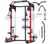 SPORTNOW Power Cage with Adjustable Cable Pulley System, 900KG Capacity | Power Rack, Multifunctional Squat Rack, Home Gym Strength Training, Pull-Up Bar, Dip Station, Landmine