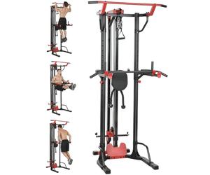 SPORTNOW Power Tower Pull up Station Adjustable Height Lat Pulldown Machine | Multifunction Power Pack, Pull up Bar, Dip Station, Push up Bar, Strength Training, Home Gym