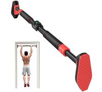 SPORTNOW Pull Up Bar Doorway From 96-130 Cm (37.8 Inch - 51.2 Inch) - No Screws | TJ Hughes Red