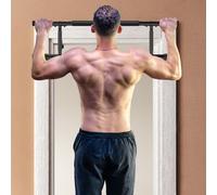 SPORTNOW Pull Up Bar Doorway, Push Up Stand w/ Resistance Bands in Blue SPORTNOW Blue