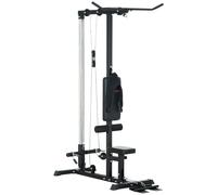 SPORTNOW Pull Up Station Power Cage with Adjustable Seat, Home Gym - Black