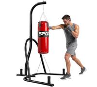 SPORTNOW Punching Bag Stand Heavy Bag Weight Plate Storage for Adults Red | Freestanding Boxing Stand, Home Gym, MMA, Muay Thai, Fitness Training