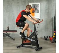 Sportnow Quiet Stationary Exercise Bike With Adjustable Seat, Black