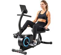 SPORTNOW Recumbent Exercise Bike for Home, Stationary Bike for Seniors with Bluetooth, App Connectivity, Quiet 8-Level Magnetic Resistance, Indoor Cycling Machine w/LCD Display, Pulse Sensors, Wheels