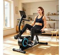 Sportnow Recumbent Exercise Bike With Bluetooth, App Connectivity, Wheels In Black Black