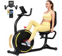 SPORTNOW Recumbent Exercise Bike with Bluetooth, App Connectivity, Wheels | Stationary Bike for Home Gym, Indoor Cycling Machine for Seniors, 0-100% Magnetic Resistance, Adjustable Seat, Phone Holder
