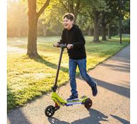AA1-132V70YG SPORTNOW Electric Scooter for Kids, Foldable Kids Scooter for Age 6-14 with LED Display, RGB lights, Up to 16km/h, Maximum Range 12km, Kick-to-Start, for Boys and Girls, Green