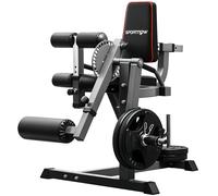 SPORTNOW Seated Leg Extension Machine, Adjustable Leg Raise Machine and Curl Machine with Plate Loaded for Hip, Thigh, Lower Body Workout Black