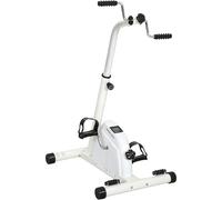 SPORTNOW Seated Pedal Exerciser, Hand Arm Knee Leg Exercise Bike, Height-adjustable, with LCD Display, Adjustable Resistance and Massage Rollers for Elderly Rehabilitation